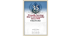35 Year Anniversary | Proudly Serving the Community Since 1991 | Ethan Brecher | Martindale-Hubbell honoring your 2026 Anniversary